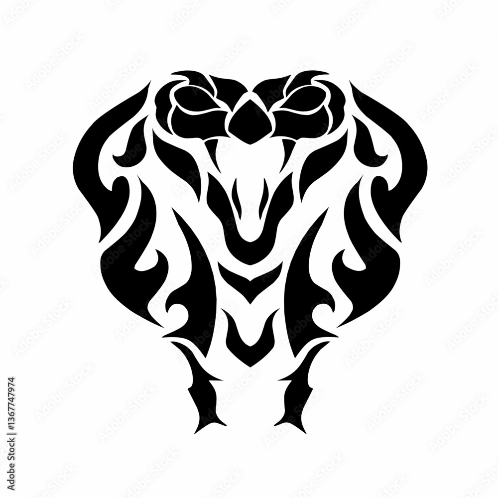 Obraz premium illustration vector graphic of design abstracts tribal art cobra head tattoo