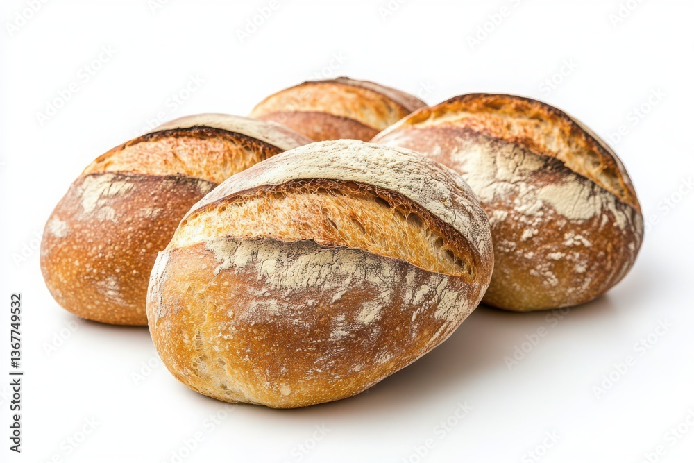 Fresh Whole Sourdough Bread Loaves with a Crispy Golden Crust Fresh Whole Sourdough Bread Loaves with a Crispy Golden Crust