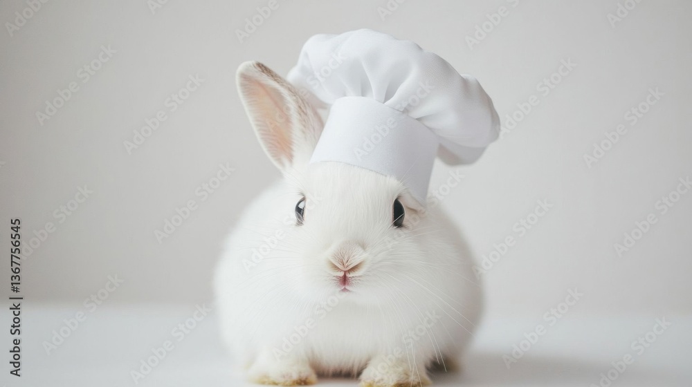 Obraz premium A rabbit in a chef hat.