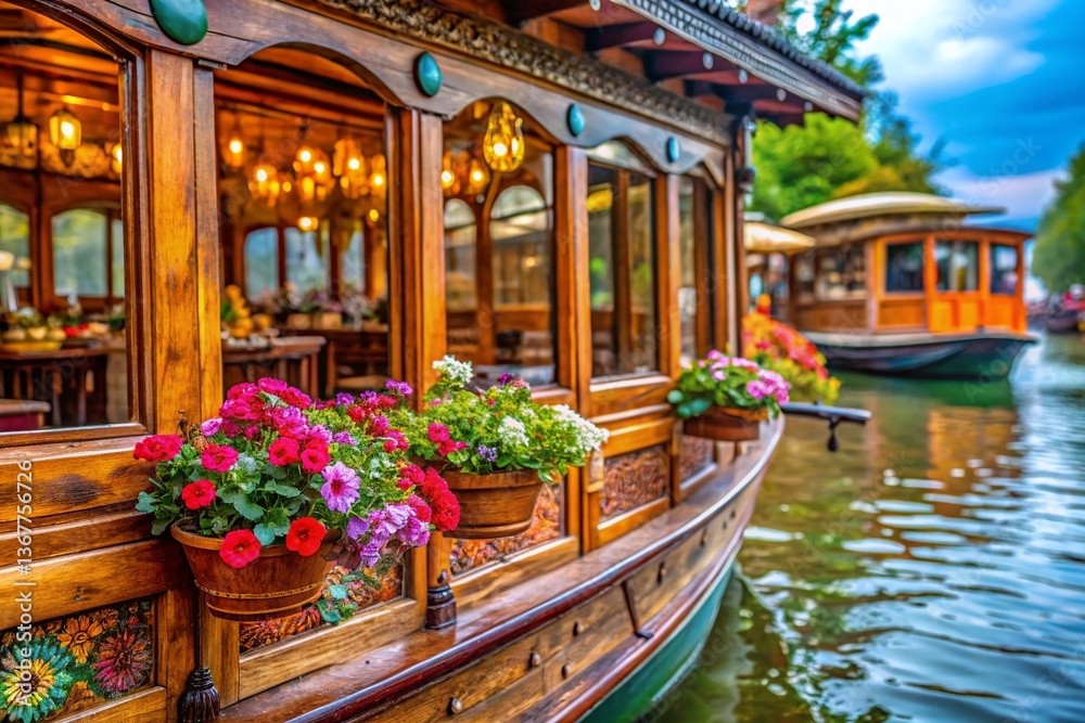Fototapeta premium Macro Photography: Lakeside Dining Detail, Skopje, Macedonia