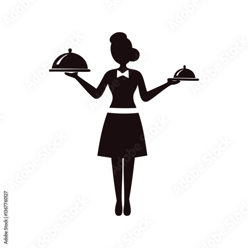 waitress serving tray