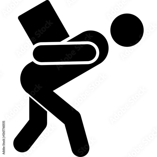 Overloaded Worker Carrying Box