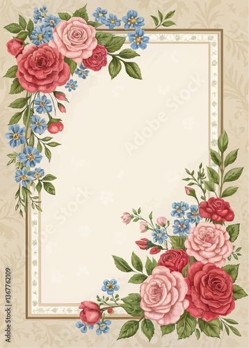 Floral Frame Template