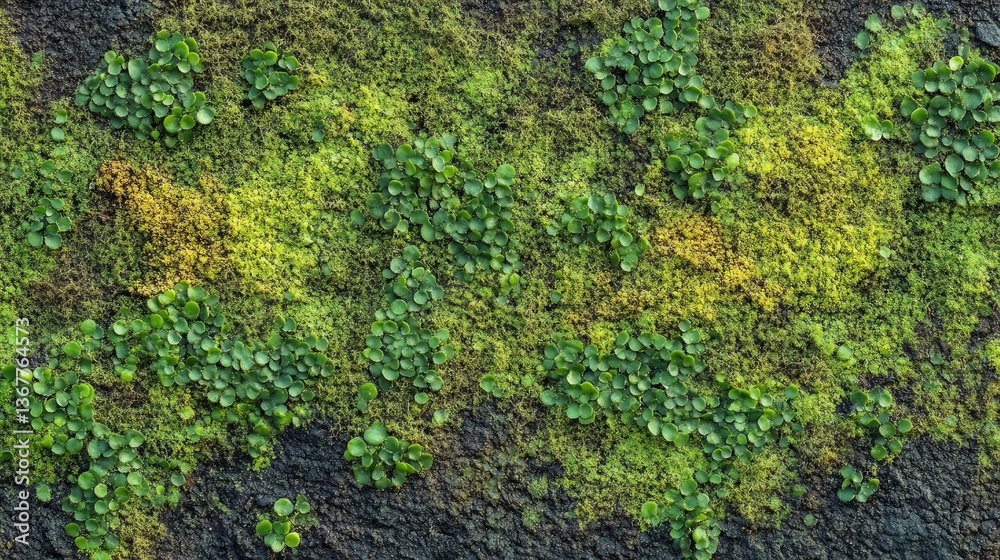 Moss green texture on grunge background, long web banner Moss green texture on grunge background, long web banner