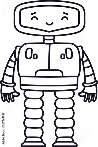Smiling Robot with Simple Lines