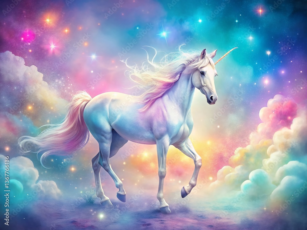 Magical Glowing Unicorn Double Exposure 3D Text Effect Stock Photo Magical Glowing Unicorn Double Exposure 3D Text Effect Stock Photo