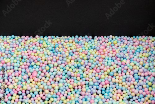 Colorful foam particles
