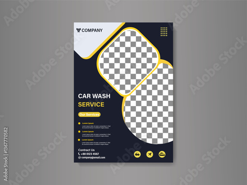 Modern Car Wash Service Flyer Design