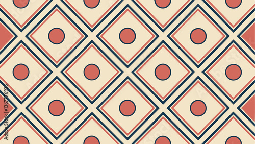 Wallpaper Mural Seamless Geometric Diamond Lattice Pattern, Abstract Modern Design with Bold Shapes, Two-Color Combination, Symmetrical Repeating Motif, Stylish Minimalist Background for Print and Digital Use Torontodigital.ca