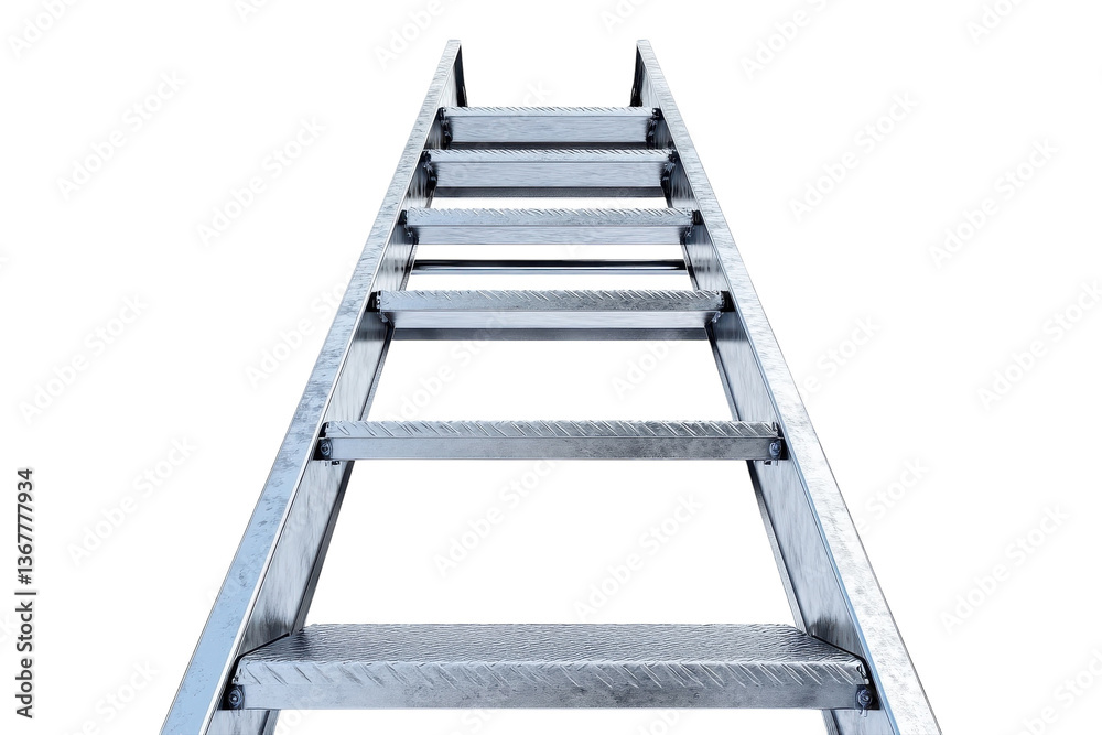 A Gleaming Metal Ladder Ascending Towards An Unseen Future, Symbolizing Ambition And The Journey To Success, Captured In Sharp Detail Against A Bright Isolated on Transparent Background A Gleaming Metal Ladder Ascending Towards An Unseen Future, Symbolizing Ambition And The Journey To Success, Captured In Sharp Detail Against A Bright Isolated on Transparent Background