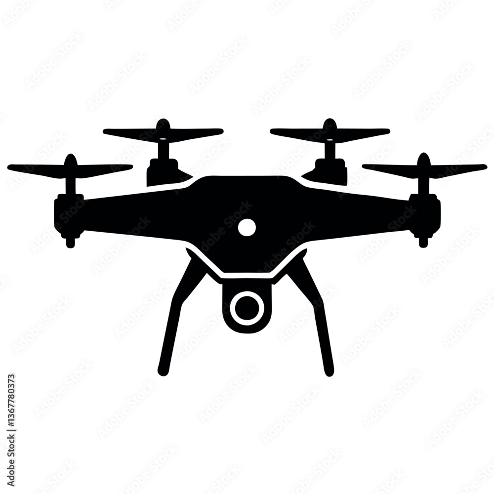 Drone silhouette vector white background. Drone silhouette vector white background.