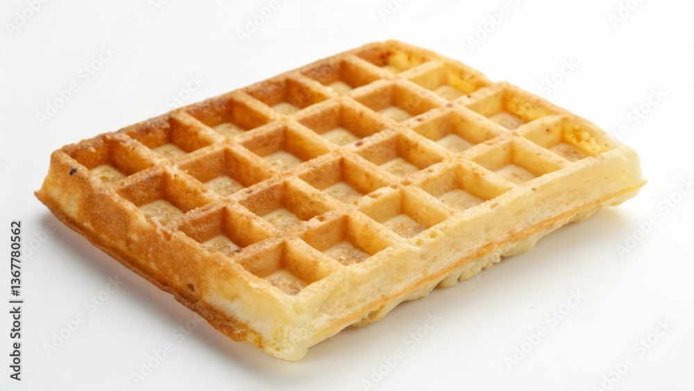 Golden Brown Belgian Waffle Isolated on White Background, Crispy Breakfast Treat
Golden Brown Belgian Waffle Isolated on White Background, Crispy Breakfast Treat