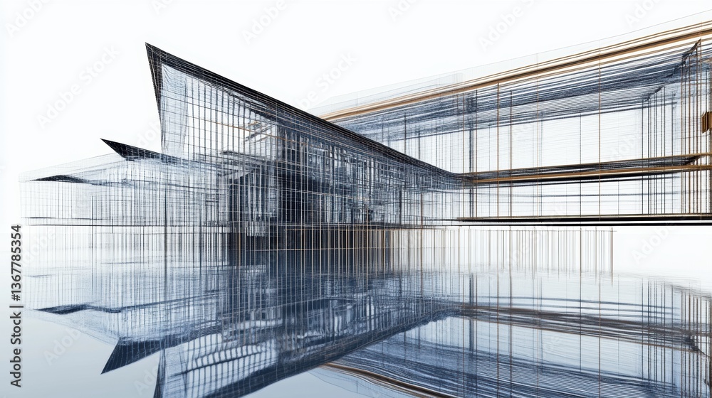 Fototapeta premium 3D Architecture Abstract: Unleashing Creativity in the Digital Space