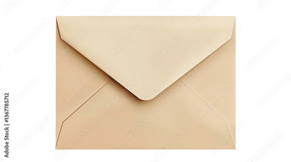 A Simple Beige Envelope: A close-up image captures a single, elegant beige envelope. The simple design of the envelope, which is free of design or branding, with the top flap precisely folded. A Simple Beige Envelope: A close-up image captures a single, elegant beige envelope. The simple design of the envelope, which is free of design or branding, with the top flap precisely folded.
