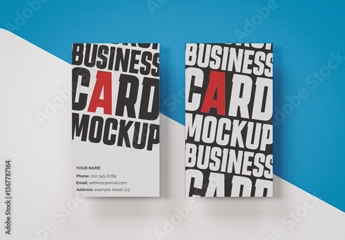 Vertical Business Card Mockup