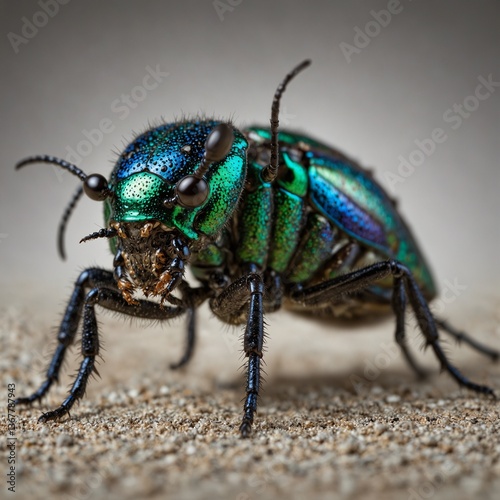 green bug on a green leaf