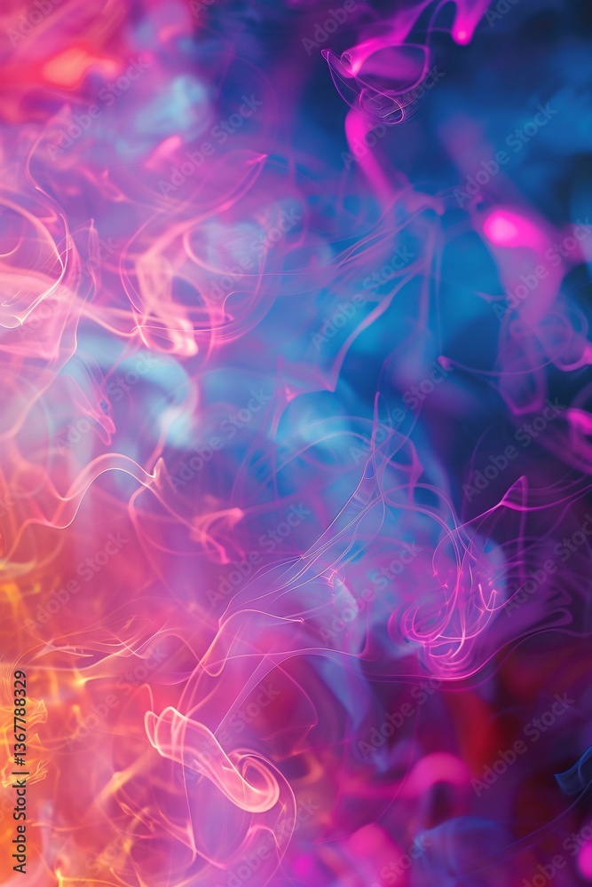 Obraz premium Swirling and billowing colorful smoke creates a captivating abstract backdrop
