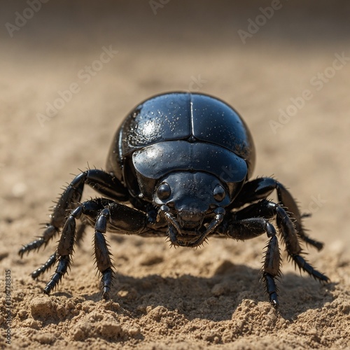 black beetle on wood