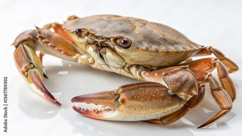 Live Brown Crab on a White Background, Fresh Seafood and Marine Life
Live Brown Crab on a White Background, Fresh Seafood and Marine Life
