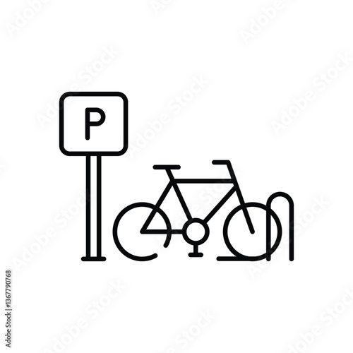 Bicycle Parking Vector icon