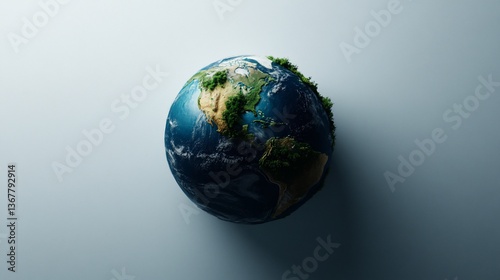 Detailed Earth Globe Render showcasing diverse ecosystems and blue oceans