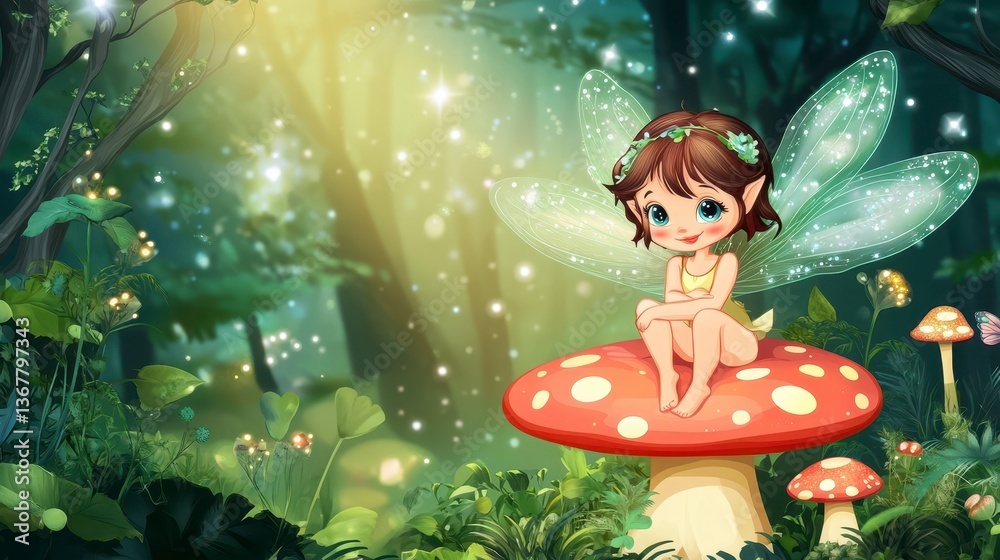 Fototapeta premium Enchanted Forest Fairy Scene