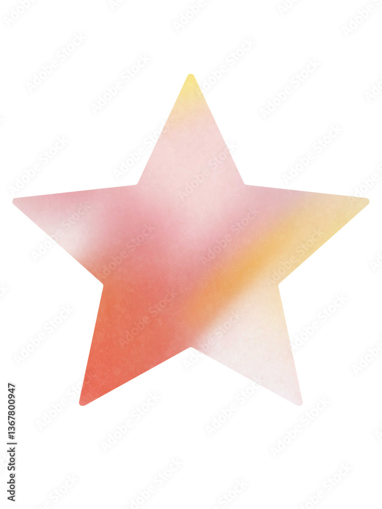 Obraz premium Pink watercolour star on white background. Icon, shape, sublimation, clip art.