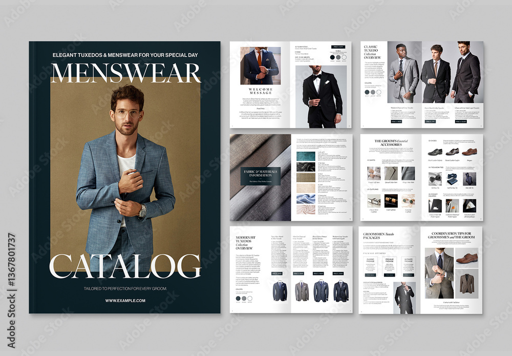 Menswear Clothing Catalog Stock Template | Adobe Stock