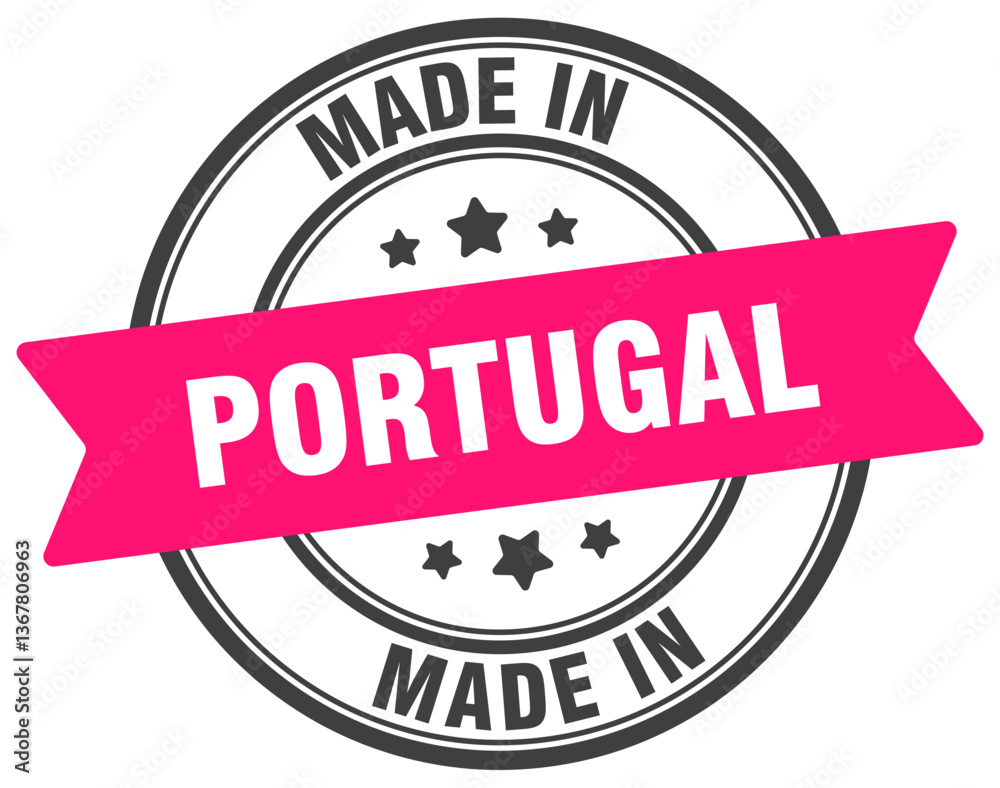 Fototapeta premium Made in Portugal round sign. Made in Portugal stamp.