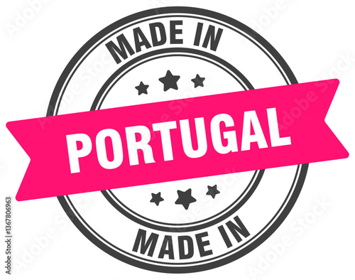 Made in Portugal round sign. Made in Portugal stamp.