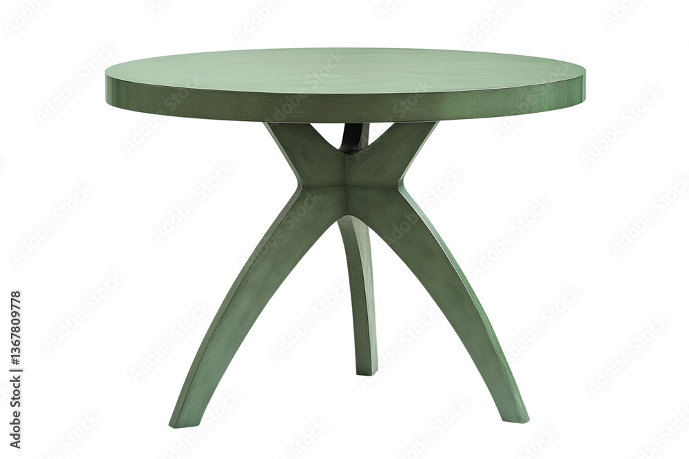 Modern green round table isolated on a transparent or white background, cut-out, PNG Modern green round table isolated on a transparent or white background, cut-out, PNG