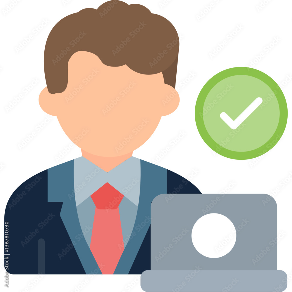 Computer Worker Icon Computer Worker Icon
