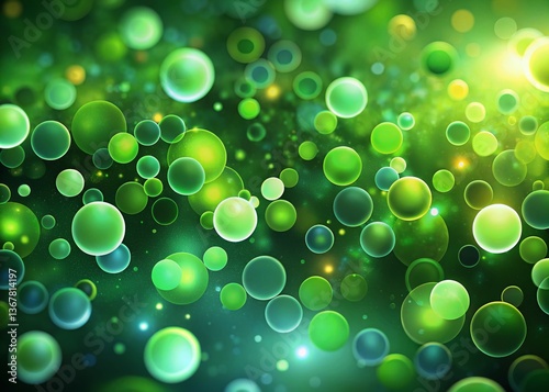 Miniature Green Circles Abstract Background: Tilt-Shift Photography