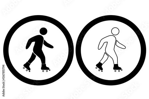 Roller Skating Person Icons