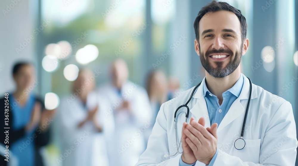 Doctor presents at a medical conference with an engaged audience Doctor presents at a medical conference with an engaged audience