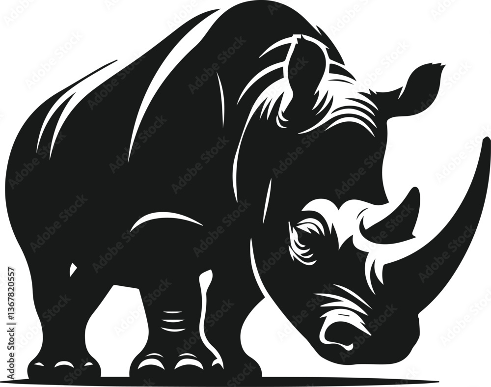 Fototapeta premium rhino animal vector silhouette
