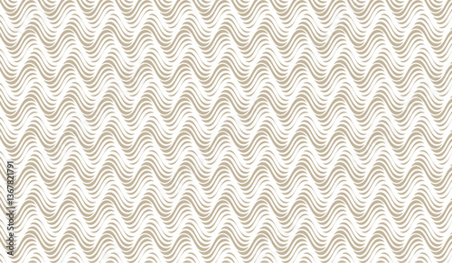 Waves seamless pattern. Abstract curve lines repeat tiling background. Rhythmic waves. Modern geometric curve line seamless pattern.
