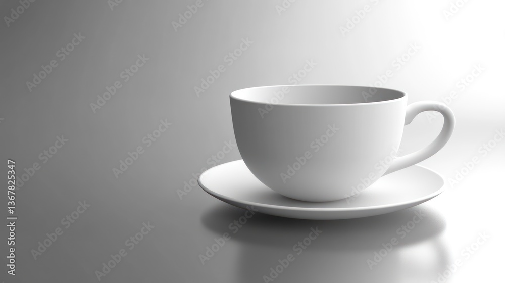 Empty White Coffee Cup on a Saucer Empty White Coffee Cup on a Saucer