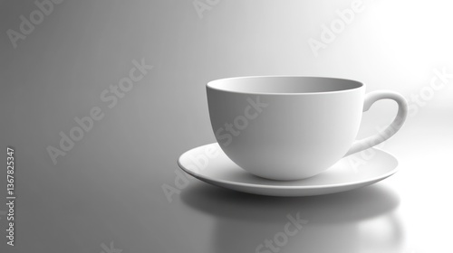 Wallpaper Mural Empty White Coffee Cup on a Saucer Torontodigital.ca