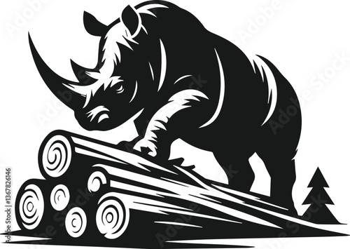 rhino animal vector silhouette