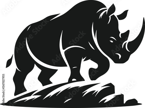 rhino animal vector silhouette