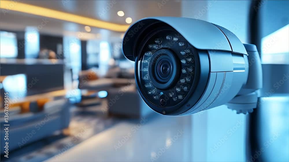 CCTV camera, home protection from thieves. Security and safety concept