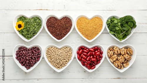 Heart Healthy Foods Superfoods Nutrition Bowl of Goodness Grains Beans Nuts Seeds