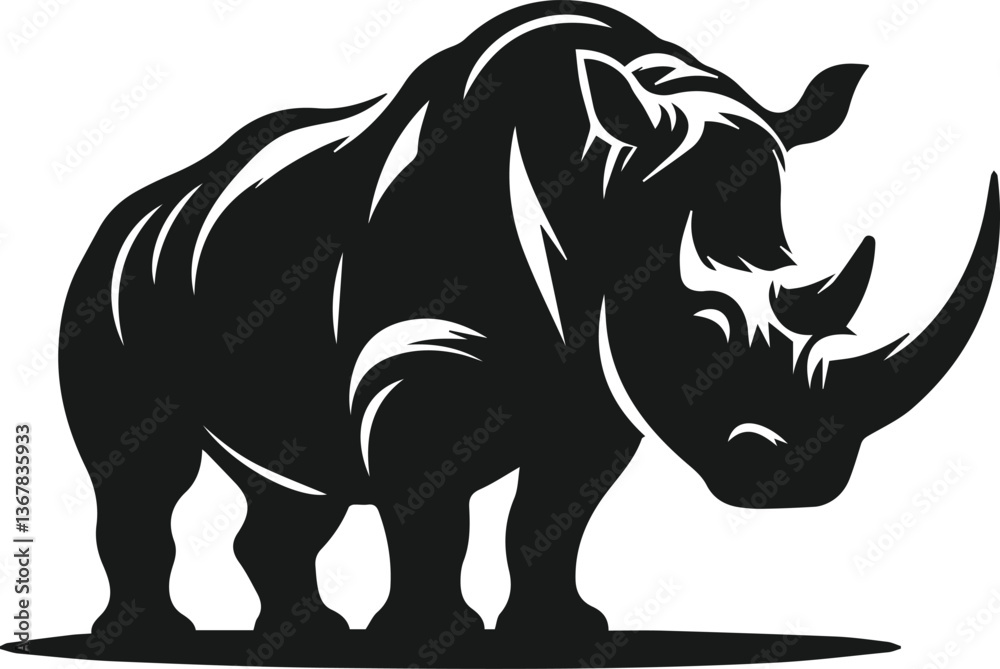 Fototapeta premium rhino animal vector silhouette