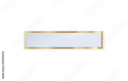 PNG makeup mirror light at dressing station under bright bulb, rectangle beside glasses, poster, booklet, web illuminated with transparent frame vector illustration background colours abstract dark