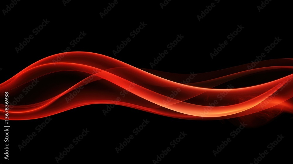 Fototapeta premium Abstract red waves on a black background creating a dynamic and modern design.