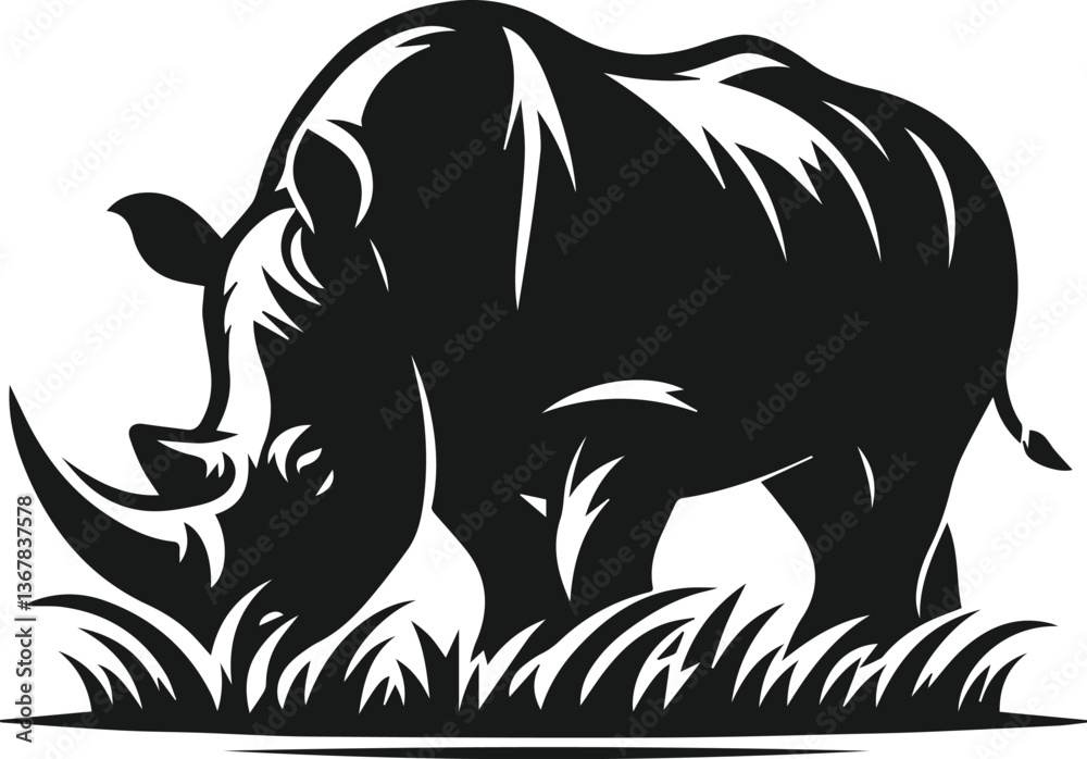 Obraz premium rhino animal vector silhouette