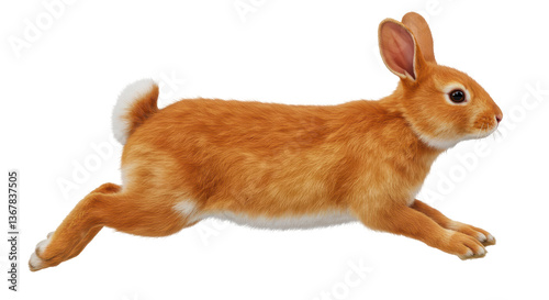 Isolated Running Rabbit