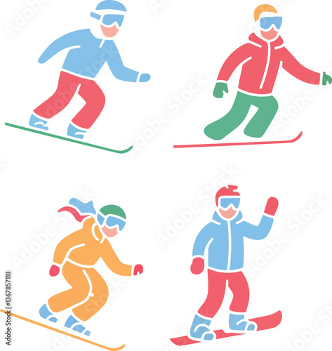 vector illustration of a snowboarder