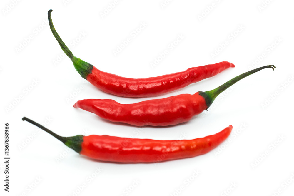 Some Fresh Red Chillies in isolated background, Red Chilies in white background Some Fresh Red Chillies in isolated background, Red Chilies in white background